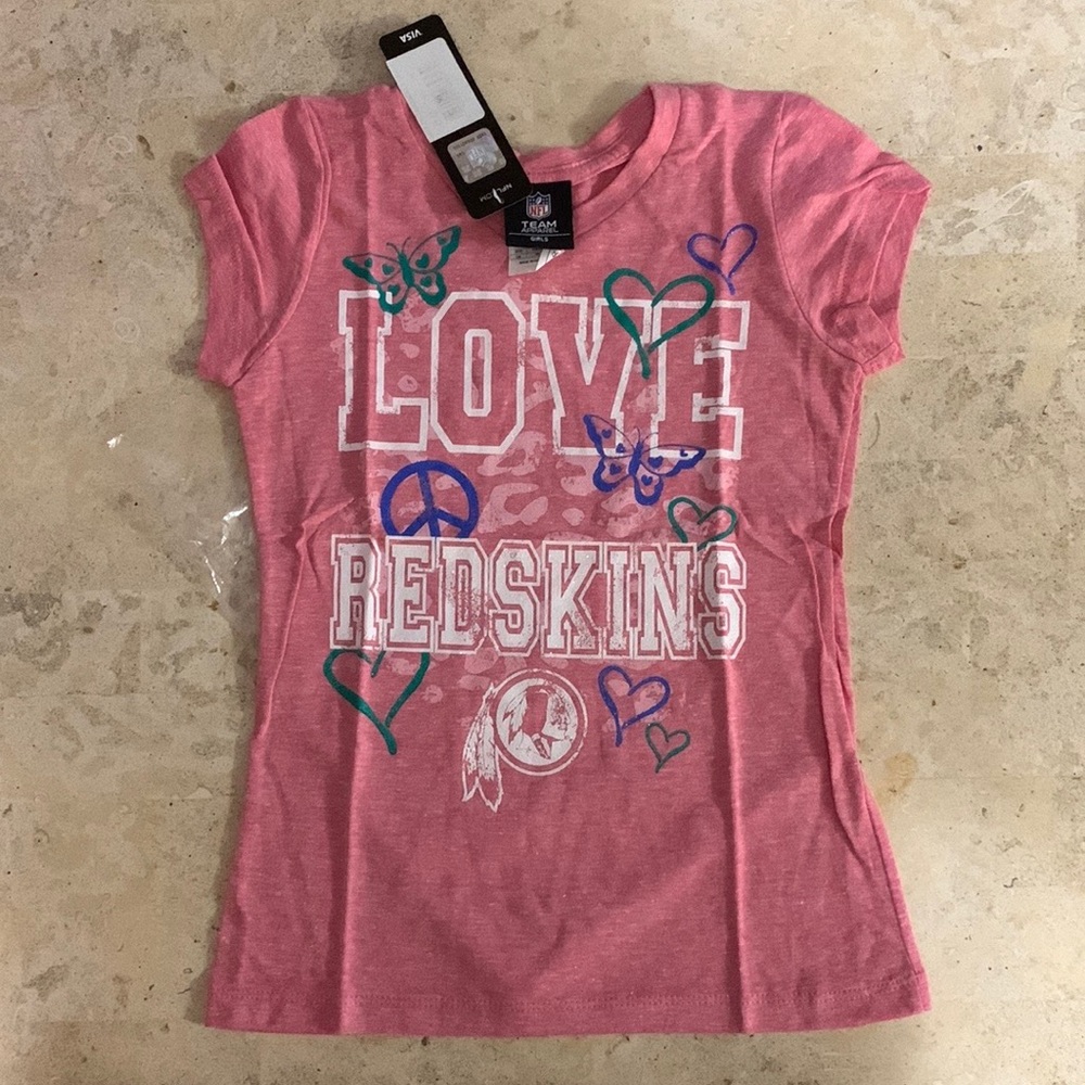 NWT REDSKINS “LOVE” GIRLS T SHIRT SZ 10/12
